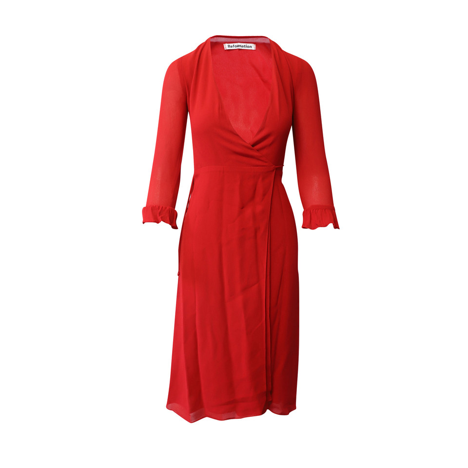Reformation Kleid aus Viskose in Rot