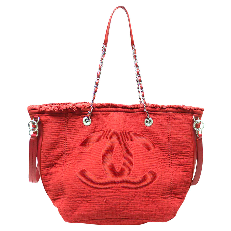 Chanel Shopper Canvas in Rood