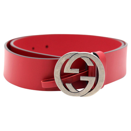 Gucci Belt Leather in Red