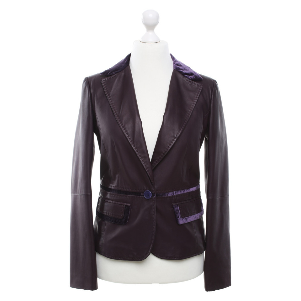 Etro Leather blazer in purple