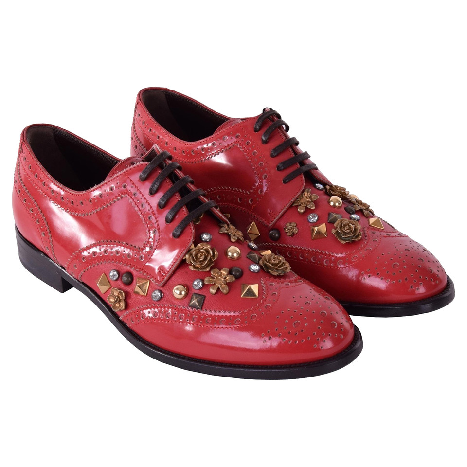 Dolce & Gabbana Lace-up shoes with gemstones