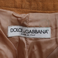 Dolce & Gabbana pantaloni in pelle scamosciata in beige