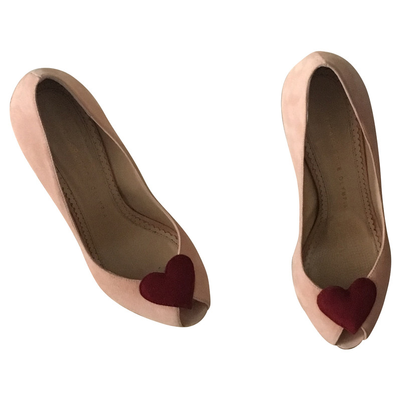 Charlotte Olympia Peep-toes with heart motif