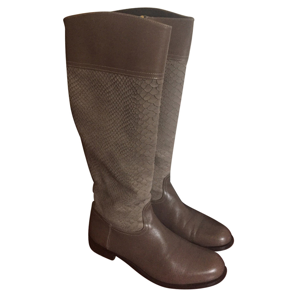 Pollini Boots Leather in Grey