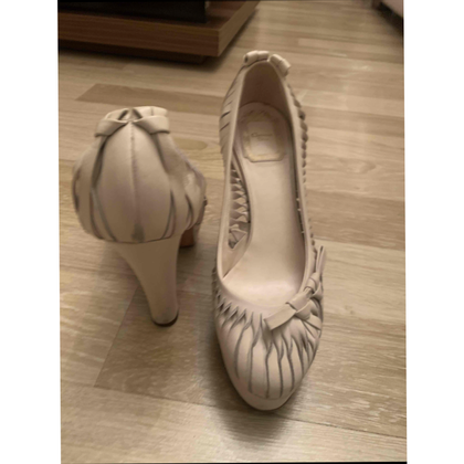 Christian Dior Chaussures compensées en Cuir en Blanc
