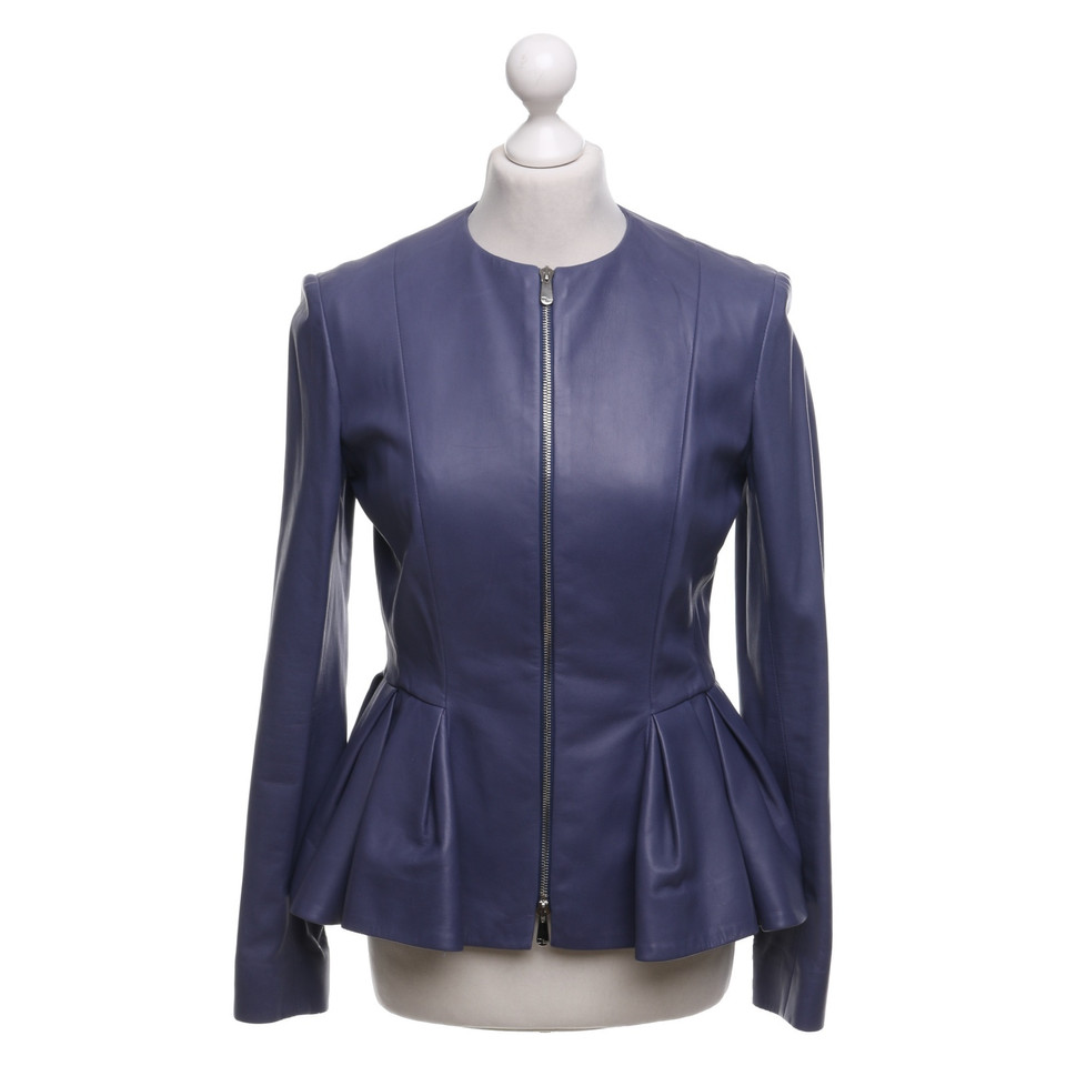 Christian Dior Leather jacket in pigeon blue