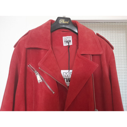 Twinset Milano Jacke/Mantel aus Wildleder in Rot
