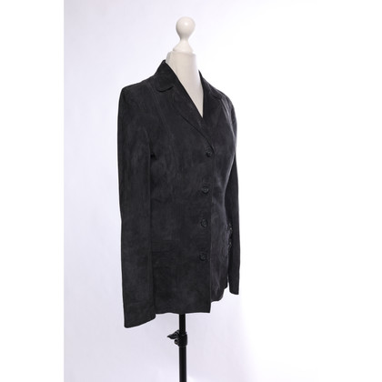 Trussardi Jacke/Mantel aus Leder in Grau