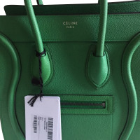 Céline Luggage Micro Leer in Groen