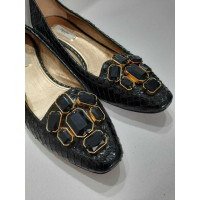 Prada Slipper/Ballerinas aus Leder in Schwarz