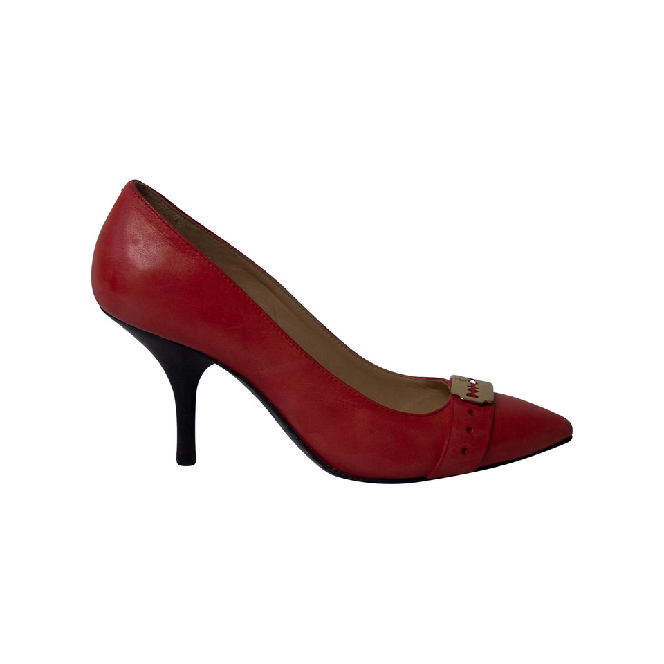 Alexander McQueen Pumps/Peeptoes aus Leder in Rot