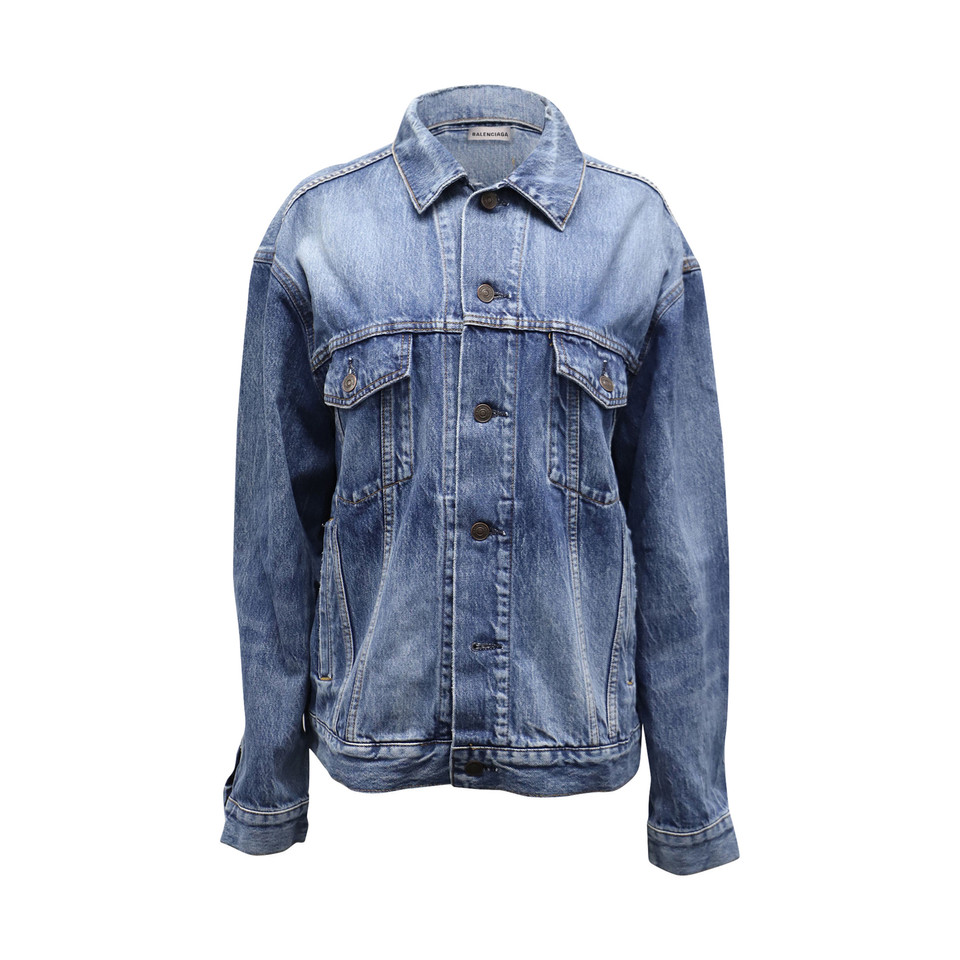 Balenciaga Jacket/Coat Cotton in Blue