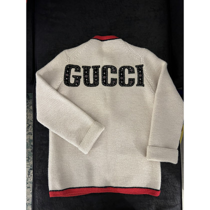 Gucci Jacke/Mantel aus Wolle in Beige