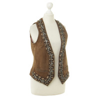 Dsquared2 Lederen vest met sieraden toepassingen