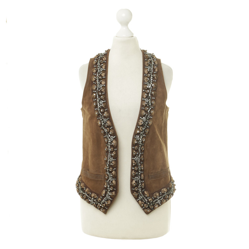 Dsquared2 Leather vest with jewelry applications