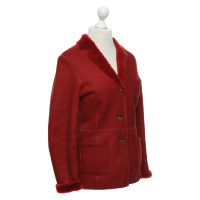 Bogner Jacke/Mantel aus Leder in Rot