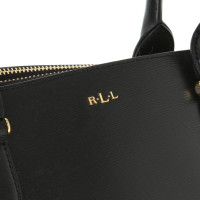 Ralph Lauren Leder-Handtasche in Schwarz