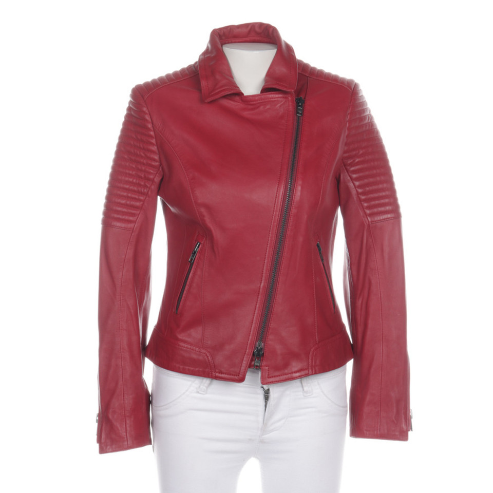 SCHYIA Jacke/Mantel aus Leder in Rot
