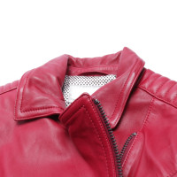 SCHYIA Jacke/Mantel aus Leder in Rot