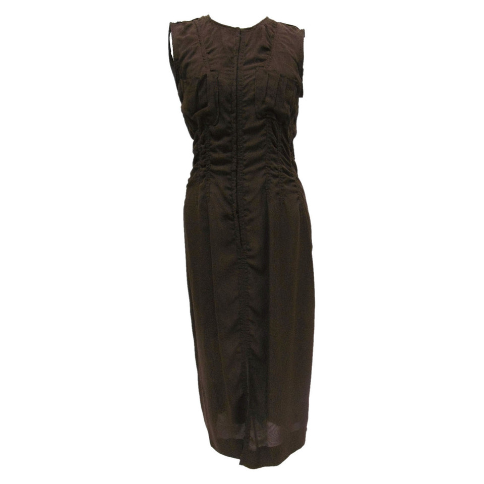 Yves Saint Laurent Robe en Soie en Marron