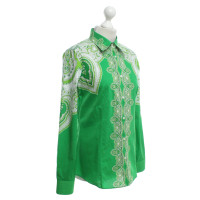 Etro Patterned blouse in green / white
