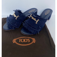 Tod's Sandales en Daim en Bleu