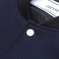 AMI Paris Jacke/Mantel aus Wolle in Blau