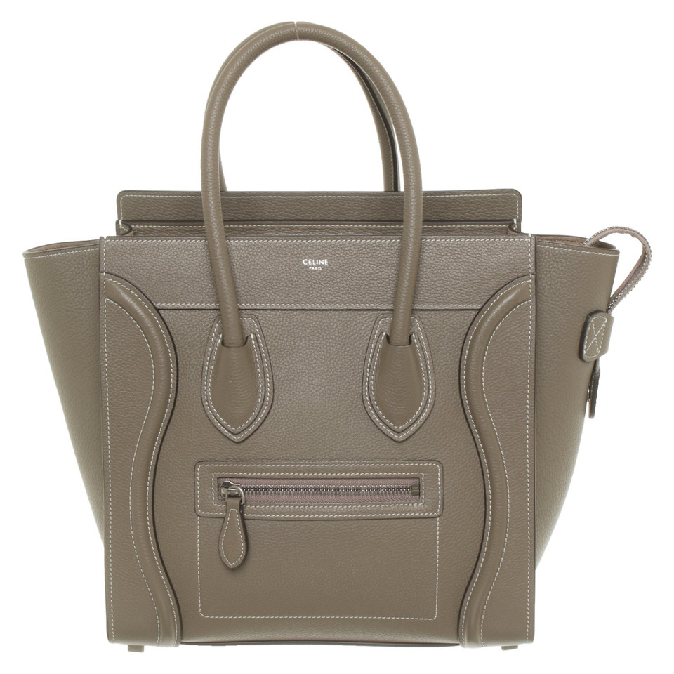 Céline Luggage Micro Leer in Taupe