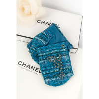 Chanel Handschuhe aus Leder in Blau