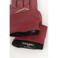 Chanel Handschoenen Leer in Rood