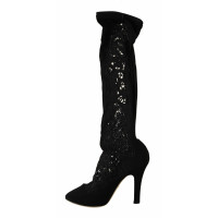 Dolce & Gabbana Stiefel aus Viskose in Schwarz