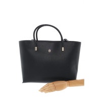 Tommy Hilfiger Shopper aus Leder in Schwarz