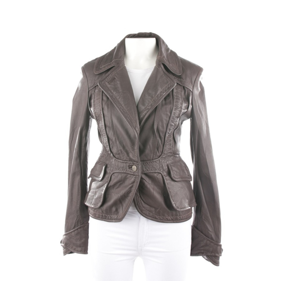 Just Cavalli Jacke/Mantel aus Leder in Schwarz