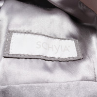 SCHYIA Jacke/Mantel aus Leder in Gelb