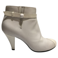 Chanel white ankle boots