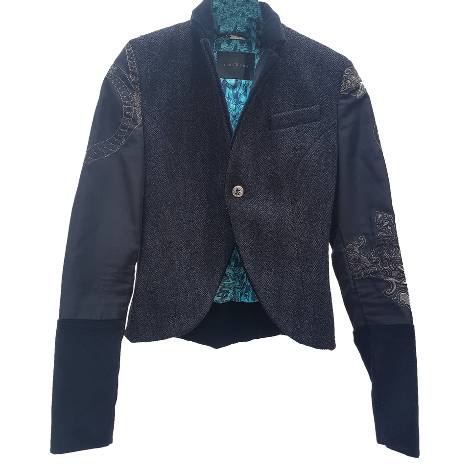 John Richmond Jacket/Coat Wool in Grey