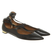 Aquazzura Slipper/Ballerinas aus Leder in Schwarz