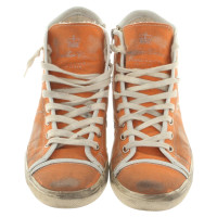 Leather Crown Sneakers in orange