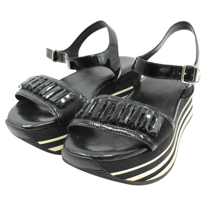 Hogan Sandals Patent leather in Black