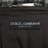 Dolce & Gabbana Wol Trenchcoat in zwart / White