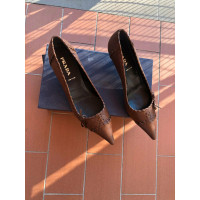 Prada Sandales en Cuir en Marron