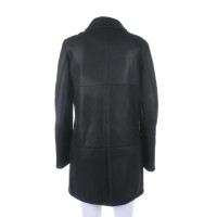 Jil Sander Jacke/Mantel aus Leder in Schwarz