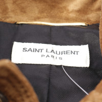 Saint Laurent Giacca/Cappotto in Pelle in Marrone