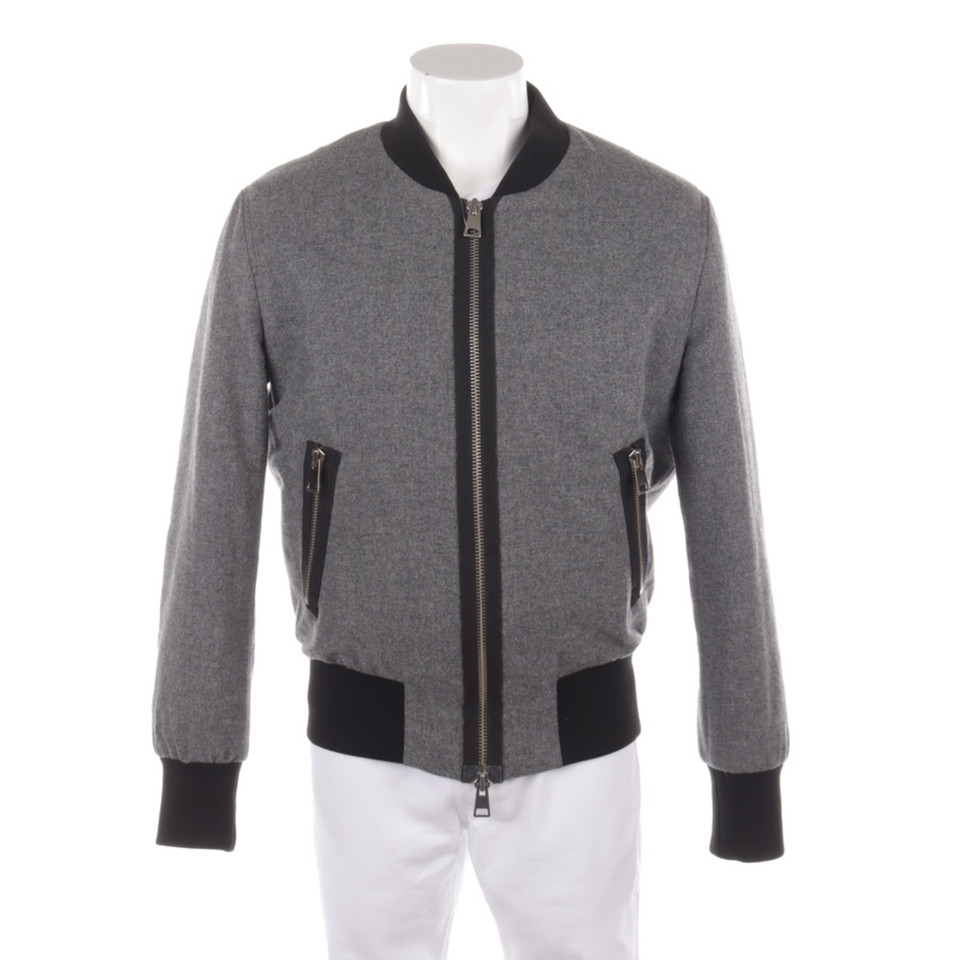 AMI Paris Jacke/Mantel aus Wolle in Grau