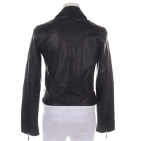 Closed Jacket/Coat Leather in Black
