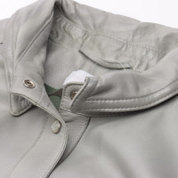 SCHYIA Jacke/Mantel aus Leder in Silbern