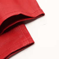 J Brand Paire de Pantalon en Cuir en Rouge