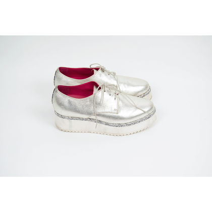 181 Lace-up shoes Leather in Silvery