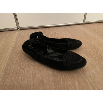 Ralph Lauren Purple Label Slipper/Ballerinas aus Wildleder in Schwarz