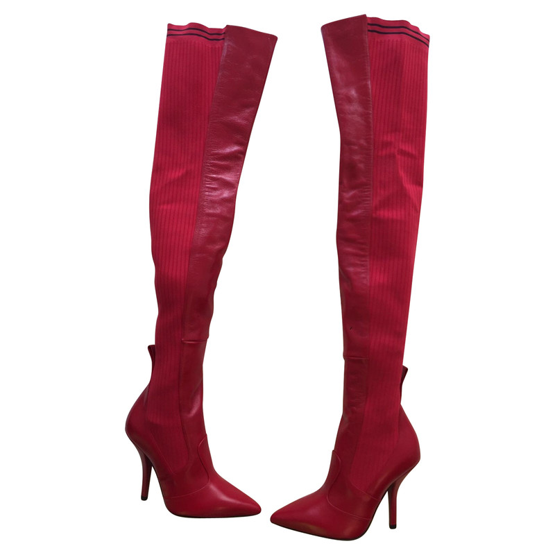 Fendi Boots in red - Second Hand Fendi 